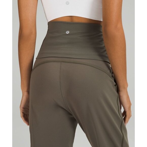 Lululemon 6 Align Super-High-Rise Ribbed-Waist Jogger Green Croos-waist pocket - Picture 1 of 12